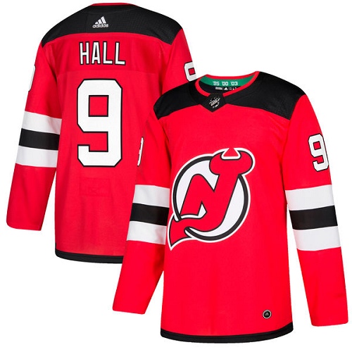 Adidas Men New Jersey Devils 9 Taylor Hall Red Home Authentic Stitched NHL Jersey